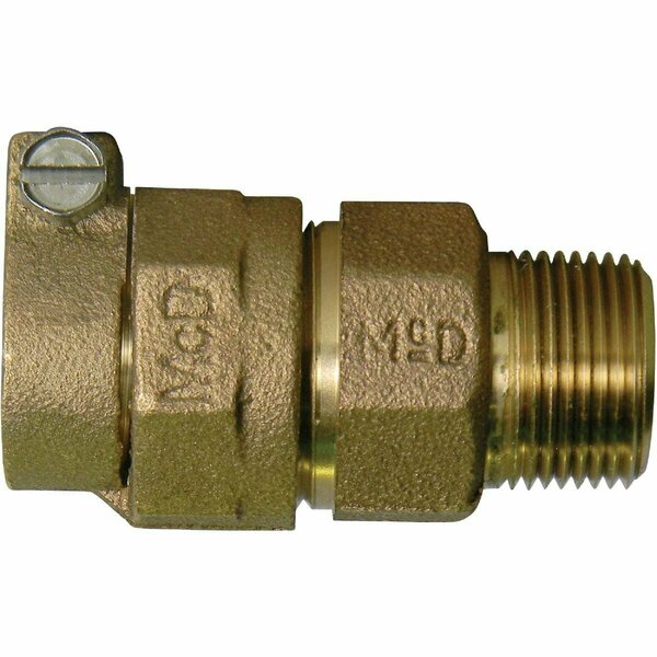 A Y Mcdonald 1 In. CTS x 1 In. MIPT Brass Low Lead Connector 74753-22 C